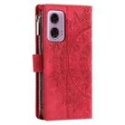 For Motorola Moto E14 Multi-Card Totem Zipper Leather Phone Case(Red) - 3