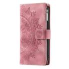 For Motorola Moto E14 Multi-Card Totem Zipper Leather Phone Case(Pink) - 2