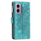 For Motorola Moto G85 Multi-Card Totem Zipper Leather Phone Case(Green) - 3