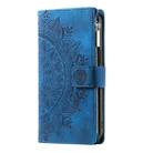 For Motorola Edge 50 Fusion Multi-Card Totem Zipper Leather Phone Case(Blue) - 2