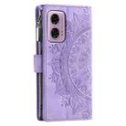 For Motorola Edge 50 Fusion Multi-Card Totem Zipper Leather Phone Case(Purple) - 3