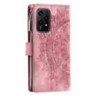 For Honor 200 Lite Multi-Card Totem Zipper Leather Phone Case(Pink) - 3