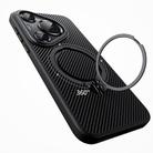 For Huawei Pura 70 Ultra Double Ring MagSafe Holder Carbon Fibre Phone Case(Silver) - 2