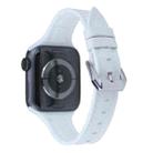 For Apple Watch Series 7 45mm / 6 & SE & 5 & 4 44mm / 3 & 2 & 1 42mm Silicone + Leather Replacement Strap Watchband(White) - 1