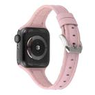 For Apple Watch Series 7 45mm / 6 & SE & 5 & 4 44mm / 3 & 2 & 1 42mm Silicone + Leather Replacement Strap Watchband(Pink) - 1