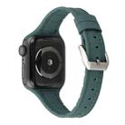 For Apple Watch Series 7 45mm / 6 & SE & 5 & 4 44mm / 3 & 2 & 1 42mm Silicone + Leather Watch Band(Green) - 1