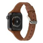 For Apple Watch Series 7 45mm / 6 & SE & 5 & 4 44mm / 3 & 2 & 1 42mm Silicone + Leather Replacement Strap Watchband(Brown) - 1