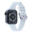 For Apple Watch Series 7 41mm / 6 & SE & 5 & 4 40mm / 3 & 2 & 1 38mm Silicone + Leather Replacement Strap Watchband(White) - 1