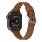 For Apple Watch Series 7 41mm / 6 & SE & 5 & 4 40mm / 3 & 2 & 1 38mm Silicone + Leather Watch Band(Brown) - 1