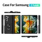 For Samsung Galaxy Z Fold6 5G Shockproof TPU + PC Phone Case with Protective Strap(Black) - 2