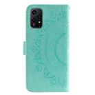 For Honor 200 Lite Global Totem Flower Embossed Leather Phone Case with Lanyard(Green) - 3