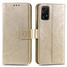 For Honor 200 Lite Totem Flower Embossed Leather Phone Case with Lanyard(Gold) - 1