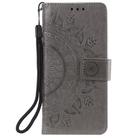 For Honor 200 Lite Totem Flower Embossed Leather Phone Case with Lanyard(Grey) - 2