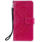 For Honor 200 Lite Totem Flower Embossed Leather Phone Case with Lanyard(Red) - 2