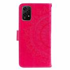 For Honor 200 Lite Totem Flower Embossed Leather Phone Case with Lanyard(Red) - 3