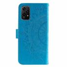 For Honor 200 Lite Totem Flower Embossed Leather Phone Case with Lanyard(Blue) - 3