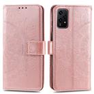 For Honor 200 Lite Totem Flower Embossed Leather Phone Case with Lanyard(Rose Gold) - 1