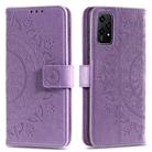 For Honor 200 Lite Totem Flower Embossed Leather Phone Case with Lanyard(Purple) - 1