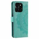 For Honor X6b 4G Global Totem Flower Embossed Leather Phone Case with Lanyard(Green) - 3