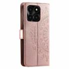 For Honor X6b 4G Global Totem Flower Embossed Leather Phone Case with Lanyard(Rose Gold) - 3