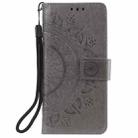 For Honor 400 Lite Totem Flower Embossed Leather Phone Case with Lanyard(Grey) - 2