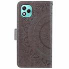 For Honor 400 Lite Totem Flower Embossed Leather Phone Case with Lanyard(Grey) - 3