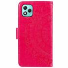 For Honor 400 Lite Totem Flower Embossed Leather Phone Case with Lanyard(Red) - 3