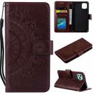 For Honor 400 Lite Totem Flower Embossed Leather Phone Case with Lanyard(Brown) - 1