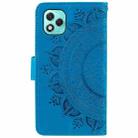 For Honor 400 Lite Totem Flower Embossed Leather Phone Case with Lanyard(Blue) - 3