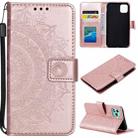 For Honor 400 Lite Totem Flower Embossed Leather Phone Case with Lanyard(Rose Gold) - 1