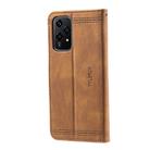 For Honor 200 Lite TTUDRCH Embossed Line Splicing Leather Phone Case(Brown) - 3