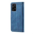 For Honor 200 Lite TTUDRCH Embossed Line Splicing Leather Phone Case(Blue) - 3