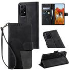 For Honor 200 Lite TTUDRCH Embossed Line Splicing Leather Phone Case(Black) - 1