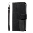 For Honor 200 Lite TTUDRCH Embossed Line Splicing Leather Phone Case(Black) - 2