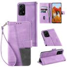 For Honor 200 Lite TTUDRCH Embossed Line Splicing Leather Phone Case(Purple) - 1
