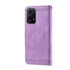 For Honor 200 Lite TTUDRCH Embossed Line Splicing Leather Phone Case(Purple) - 3