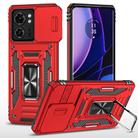 For Motorola Edge 40 Armor PC + TPU Camera Shield Phone Case(Red) - 1