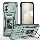 For Motorola Moto G Power 2024 Armor PC + TPU Camera Shield Phone Case(Alpine Green) - 1