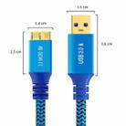 USB 3.0 Male To Micro USB 3.0 Male Braided Cable, Length:0.3m(Blue) - 2