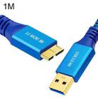 USB 3.0 Male To Micro USB 3.0 Male Braided Cable, Length:1m(Blue) - 1