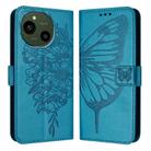 For Sharp Aquos R9 SH-51E Embossed Butterfly Leather Phone Case(Blue) - 1