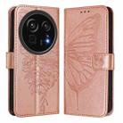 For Sharp Aquos R9 Pro / SH-54E Embossed Butterfly Leather Phone Case(Rose Gold) - 2