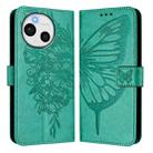 For Sharp Aquos Sense9 Plus Embossed Butterfly Leather Phone Case(Green) - 2