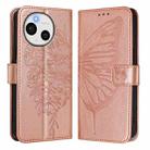 For Sharp Aquos Sense9 Plus Embossed Butterfly Leather Phone Case(Rose Gold) - 2