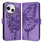 For Sharp Aquos Sense9 Plus Embossed Butterfly Leather Phone Case(Light Purple) - 2