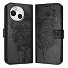 For Sharp Aquos Sense9 Embossed Butterfly Leather Phone Case(Black) - 2