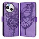 For Sharp Aquos Sense9 Embossed Butterfly Leather Phone Case(Light Purple) - 2