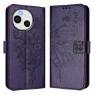 For Sharp Aquos Sense9 Embossed Butterfly Leather Phone Case(Dark Purple) - 2