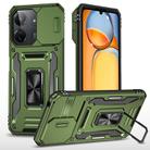 For Xiaomi Poco C65/Redmi 13C Armor PC + TPU Camera Shield Phone Case(Olive Green) - 1