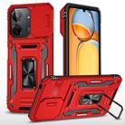 For Xiaomi Redmi Note 13 Pro 4G Armor PC + TPU Camera Shield Phone Case(Red) - 1